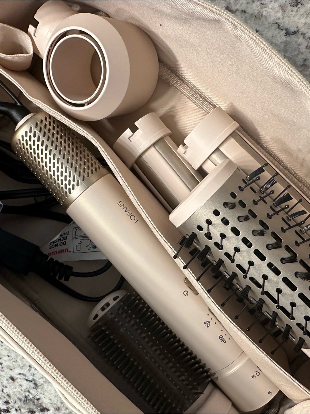 L'Orans Beige 4-in-1 Women’s Styling Set with Interchangeable Brush Heads
